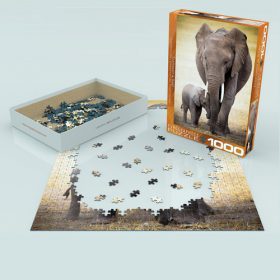 פאזל 1000 חלקים איכותי מבית EUROGRAPHICS דגם 6000-0270 Elephant & Baby