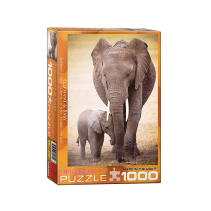 פאזל 1000 חלקים איכותי מבית EUROGRAPHICS דגם 6000-0270 Elephant & Baby