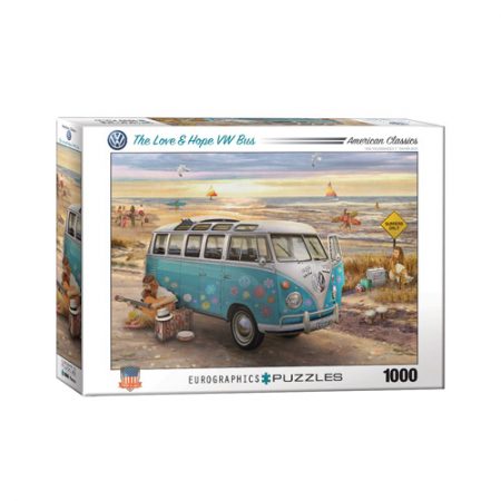 פאזל 1000 חלקים איכותי מבית EUROGRAPHICS דגם 6000-5310 The Love & Hope VW Bus