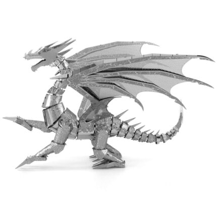 דגם הרכבה אייקון - דרקון כסף PREMIUM SERIES SILVER DRAGON אריזת הדגם, חברת Metal Earth