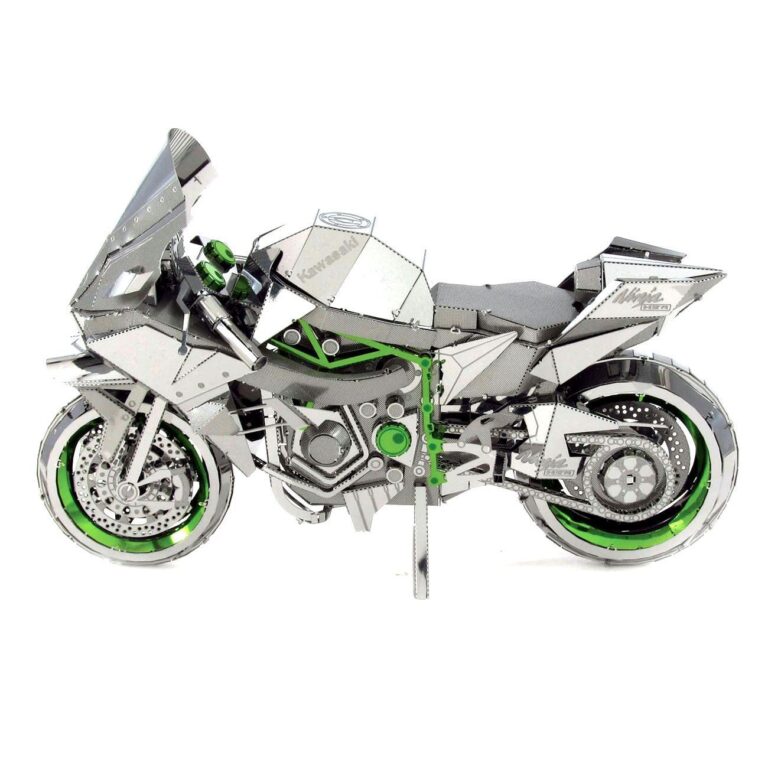 דגם הרכבה אייקון - אופנוע קוואסקי PREMIUM SERIES KAWASAKI NINJA H2R אריזת הדגם, חברת Metal Earth