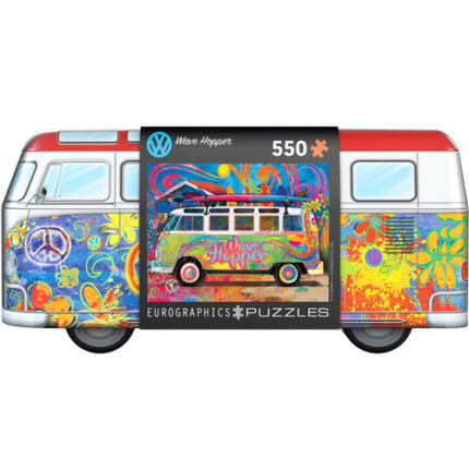 פאזל 550 חלקים - מאוחסן באריזת פח בצורת רכב פולקסווגן VW אריזת הפאזל, חברת EUROGRAPHICS