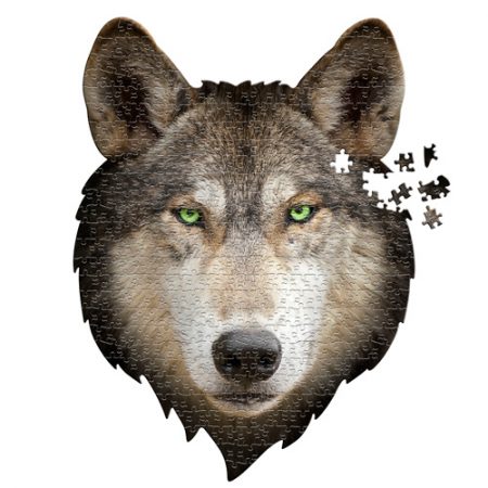 פאזל ייחודי בצורת ראש של זאב